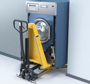Leichte Einbringung durch kompakte Maße und unterfahrbaren Sockel Die Außenmaße der Waschmaschinen (Breite bzw.