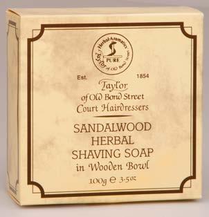 SHAVING SOAPS & STICK Presented in a handcrafted wooden bowl, Sandalwood