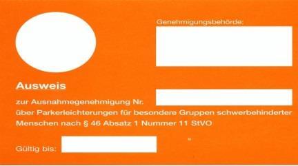 Serbien, Türkei, Ukraine, USA, Weißrussland Orangener Park-Ausweis - Geh-Behinderung mit GdB 80: + Merk-Zeichen G und B -