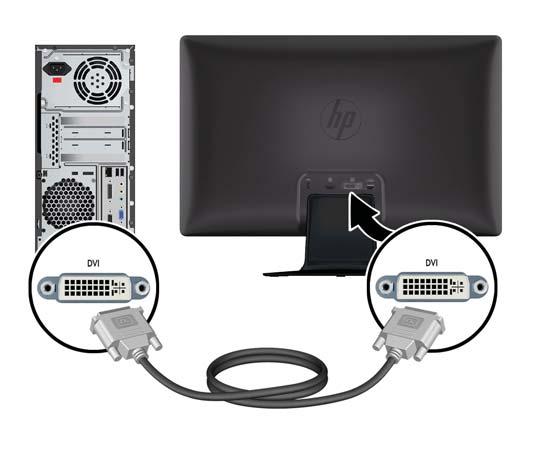 Ihr Computer über eine DVI-kompatible Grafikkarte verfügt (integriert oder installiert). Der DVI-D- Anschluss und das entsprechende Kabel gehören bei ausgewählten Modellen zum Lieferumfang.