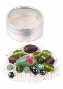 Perlenset, Türkis- und Lilatöne Bunte Glas- und Keramikperlen in