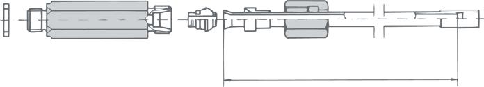 829 332 00 Gerade Einschraub- Verschraubung lang, DN 4 Zwischenring mit O-Ringen Druckring Überwurfmutter Cu-Muffe Ø 6 mm