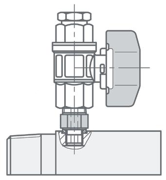 Prüfventil 4.502 Prüfventil Typ PV, lang für Anschlussverbindung mit Losflansch mit geteiltem Losflansch Artikel-Nr.