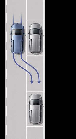 1) Passt die Geschwindigkeit automatisch der des vorausfahrenden Fahrzeugs an und hält dabei den vom Fahrer vorgegebenen Abstand. Die ein gestellte Geschwindigkeit wird dabei nicht überschritten.