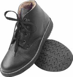 Artikel 5640 Lars Dachdecker-Fellschuh mit 2 Schnallen Fußbett schwarze Spezial-Laufsohle Lammfellfutter Material: