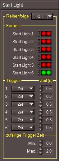 Das MiniDisplay kann eine Startsequenz anzeigen. Alle fünf Lichter können unabhängig gesteuert werden. Die Startsequenz kann mit Farben und Zeit beliebig konfiguriert werden.
