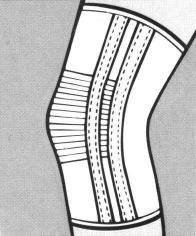 00 chair FLOREX PRO KNIEKAPPE Kniebandage rundgestrickt, ohne Naht, 26 cm lang, verstärkt je 2-fach medial und lateral, mit Spiralfedern BANDAGE POUR LE GENOU
