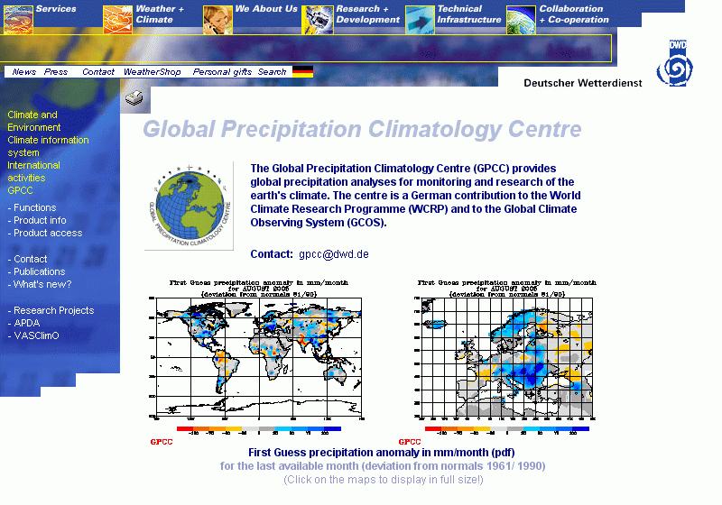 Übersicht des Vortrags: Problemstellungen Globales Niederschlagsmonitoring (GPCC) Regionales