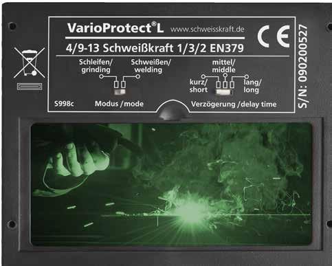 000 s für Elektroden und MIG-MAG VarioProtect L-2 Automatik-Schweißschutzhelm statt 49,90 zzgl. MwSt. 39,90 47,48 inkl. MwSt. Art.-Nr. 1653005 Reaktionszeit 1/30.