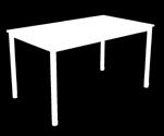 tabletop white Fußgestell chrom / legs chrome L x B x H = 20 x