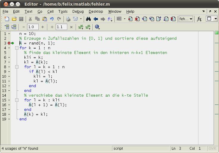 4.3 Benutzen des Debuggers Beim Programmieren treten leicht Fehler auf. Sobald man einen Fehler bemerkt hat, ist es oft nicht einfach, dessen Ursache zu identifizieren oder sie sogar zu beheben.