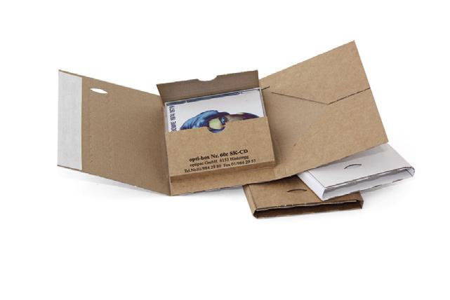 opti-box cd Briefpostkonformer Versandumschlag für eine oder mehrere CD mit Hülle Die erste und beste briefpostkonforme CD Verpackung auf dem Schweizer Markt.