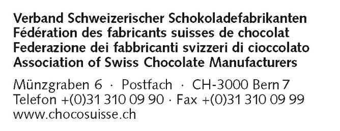 Stellungnahme zur Umsetzung des WTO-Beschlusses zum Ausfuhrwettbewerb (Beschlüsse von Nairobi vom Dezember 2015) Schweizer Schokolade geniesst weltweit einen ausgezeichneten Ruf und wird in über 150
