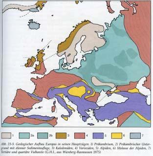 Physische Geographie Europas - Übersicht 1 : 16 000 000 (Diercke