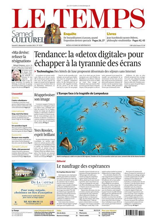 MEDIA DATA e-paper: + 3 000 readers Readers 408,000 people Switzerland,406 copies Composition Male 55%, female 45% Cost per page/cpt CHF 8,40. /CHF 0.0 Leaders 9,000 people (7.