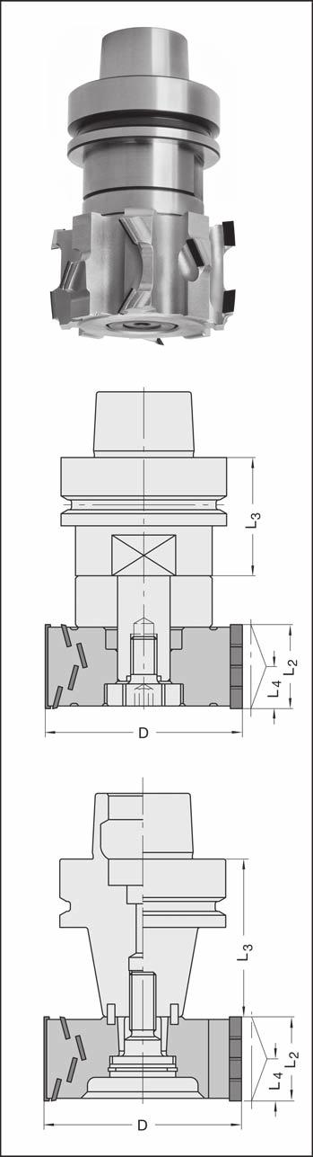 PFüge und Falzfräser Z2+2 415 zylindrische Bohrung L L L d Z/F Bestellnuer 75 75 45 (80) 45 (80) 32 43 21,5 2/8 2/8 4159753R 415975430R 41511 Bohrung HSK R L L L Bohrung Z/F Bestellnuer 75 75 60 60