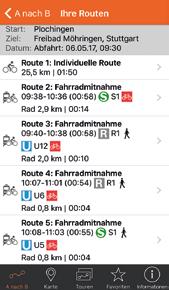 Kartenausschnitte der Strecke n alternative Streckenvorschläge n dynamisches Höhenprofil n Download und Teilen der Route als GPS-Tracks für mobile Navigation