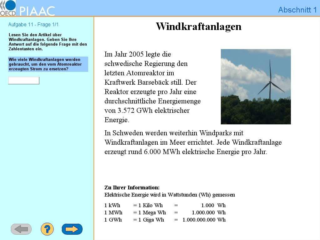 Beipspiel 4: Windkraftanlagen der OECD (vgl. OECD, 2013). Quelle: Rammstedt (2013). Es handelt sich um eine eher schwierigere Aufgabe.