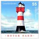 1986) Ausgabetag der Briefmarke: 08.07.2004 Der Leuchtturm Roter Sand wurde in einem Gebiet mit ständigen Sandwanderungen und schweren Grundseen errichtet. Der gefahrvolle Bau begann 1880.