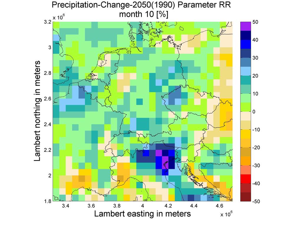 Analyse Niederschlagsänderungen (1 Modell) Zwischenstand Daten: