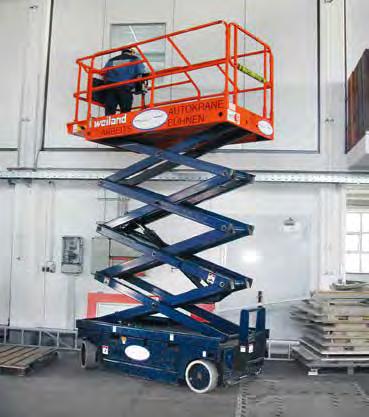 Scheren-/ Mast-Arbeitsbühnen Scheren-Arbeitsbühnen sind die optimale Lösung für sicheres Arbeiten in hohen Räumen, für drinnen und draußen.