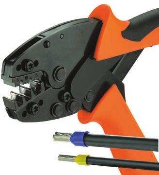 Crimpwerkzeuge Crimping tools Crimpit F 16 Crimpwerkzeug für Aderendhülsen (nach DIN 46228 Teil 1 und 4) mit und ohne Kunststoffkragen. Crimp entspricht der Europa-Norm EN 60947-1.