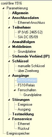 In dem folgenden Fenster des Kapitels Störungen können die Auswertungen von Störungen festgelegt werden.