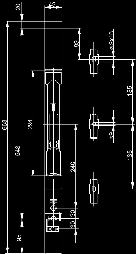 LLSB (F) 3 00/185 HRC-FUSE-LOAD-SWITCH VERTICAL DESIGN Busbar mounting, 3-pole, 3-pole-switchable 160 A, Größe / Size 00 acc.