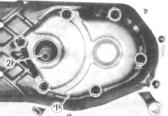 2 GETRIEBE Hinweis: Bei montiertem Motor kann das Getriebe durch den Ausbau von seitlichem Gehäuse, Anlassergehäuse, linkes Gehäuse, Primär-,