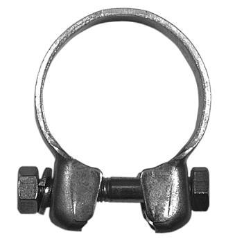 Pipe-Clamps Pipe-Clamp: VAG Size Thread Type: zinc coated Completely assembled with: Screw DIN 931 zinc coated Nut DIN 934 zinc coated Spring-ring DIN 127 zinc coated Packed: 10 pieces/carton 41,5mm