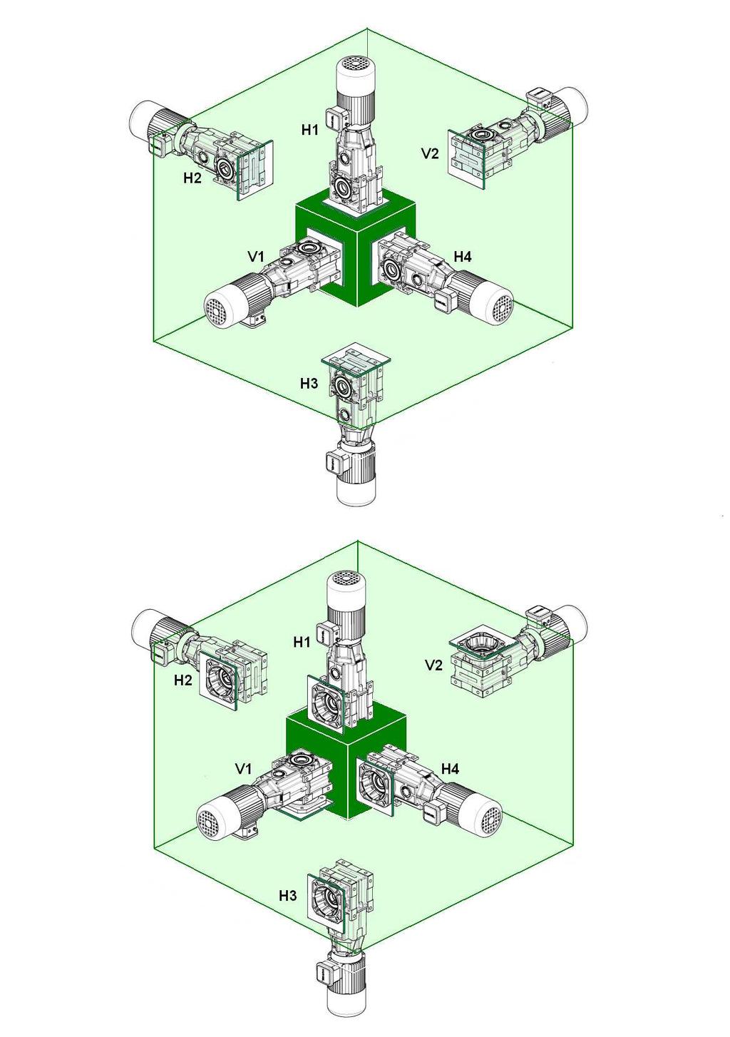 RN-RO-RV Riduttori - Gearboxes - Getriebe Posizioni di montaggio - Mounting positions - Einbaulagen RO B3