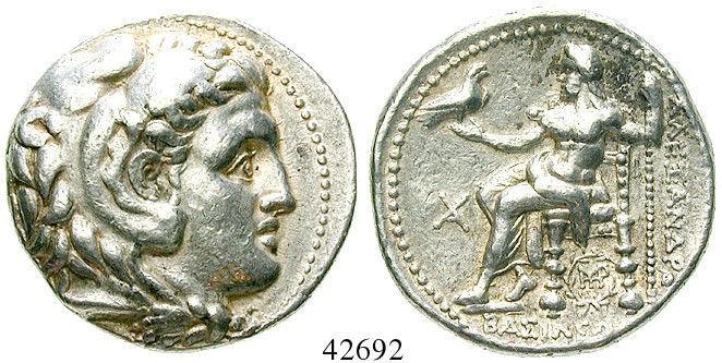 72558 THRAKIEN, KÖNIGREICH Lysimachos, 323-281 v.chr. Tetradrachme 2. Jh. v.chr., Byzantion. 16,90 g.