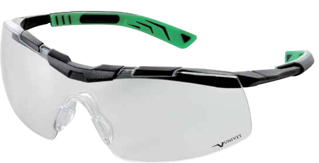 Gesichter verfügbar - individuelles Bedrucken möglich 519 - Ventilation im Seitenschutz - kann über Korrektionsbrillen getragen werden - Bügel verstellbar in Länge und Neigung 5X6 - sportliches und
