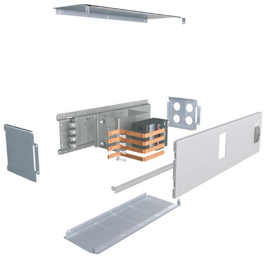 Montagesockel Vorbereitete Montagesockel mit Bohrungen für diverse ABB SACE Tmax Schalter Vertikale/Horizontale Trennwände Trennwände zwischen Compartments sowie Trennung zu den anderen Räumen bis