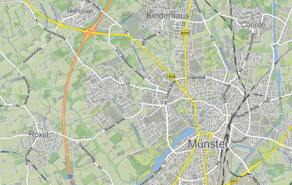 Karte Karte Radler-Infos Haus Rüschhaus 8 Haus Vögeding 9 Münster Zentrum Nord 7 Coesfelder Kreuz MünsterRoxel RB Radstation am Bahnhof Radstation Münster Hundt KG 8 Münster, Tel.: 0 8070 www.