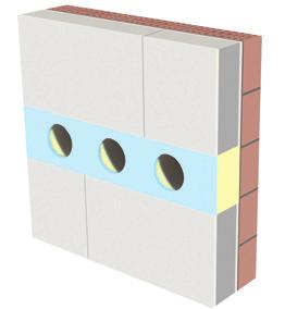 CH-PIR Brandriegel UB. Brandriegel sind horizontal oder vertikal durchgängig angeordnete Schutzstreifen innerhalb der Dämmebene von verputzten Aussenwärmedämmungen.