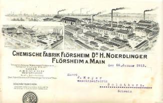 Groß-Umstadt des Fahr/Rhld., 1914: Th. Moskopf, Geschäftshauses in Frankfurt. Knickfalten. Format. 21x30.