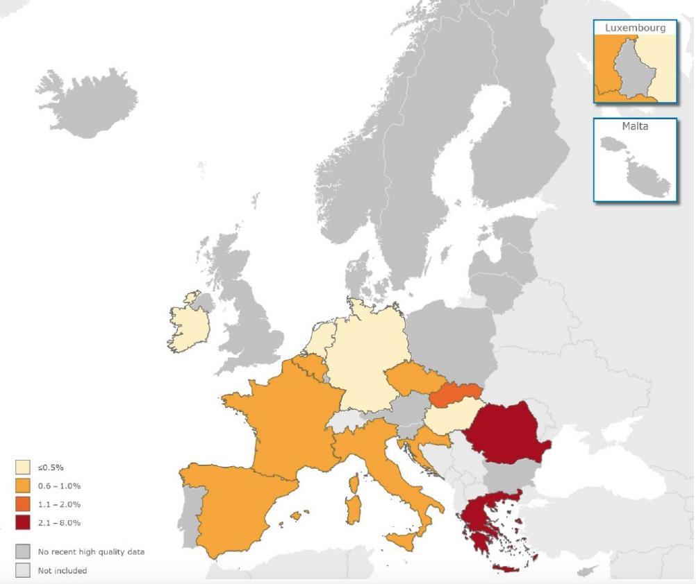 HBV Epidemiologie in Europa Tavoschi L et al Systematic review on hepatitis B and C prevalence in the