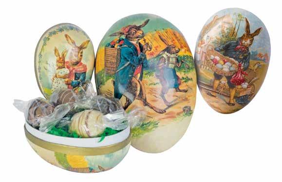 Nostalgie-Osterhasen-Taler / 120 g Colourful Easter Eggs, assorted, 15 Nostalgic Easterbunny Coins /