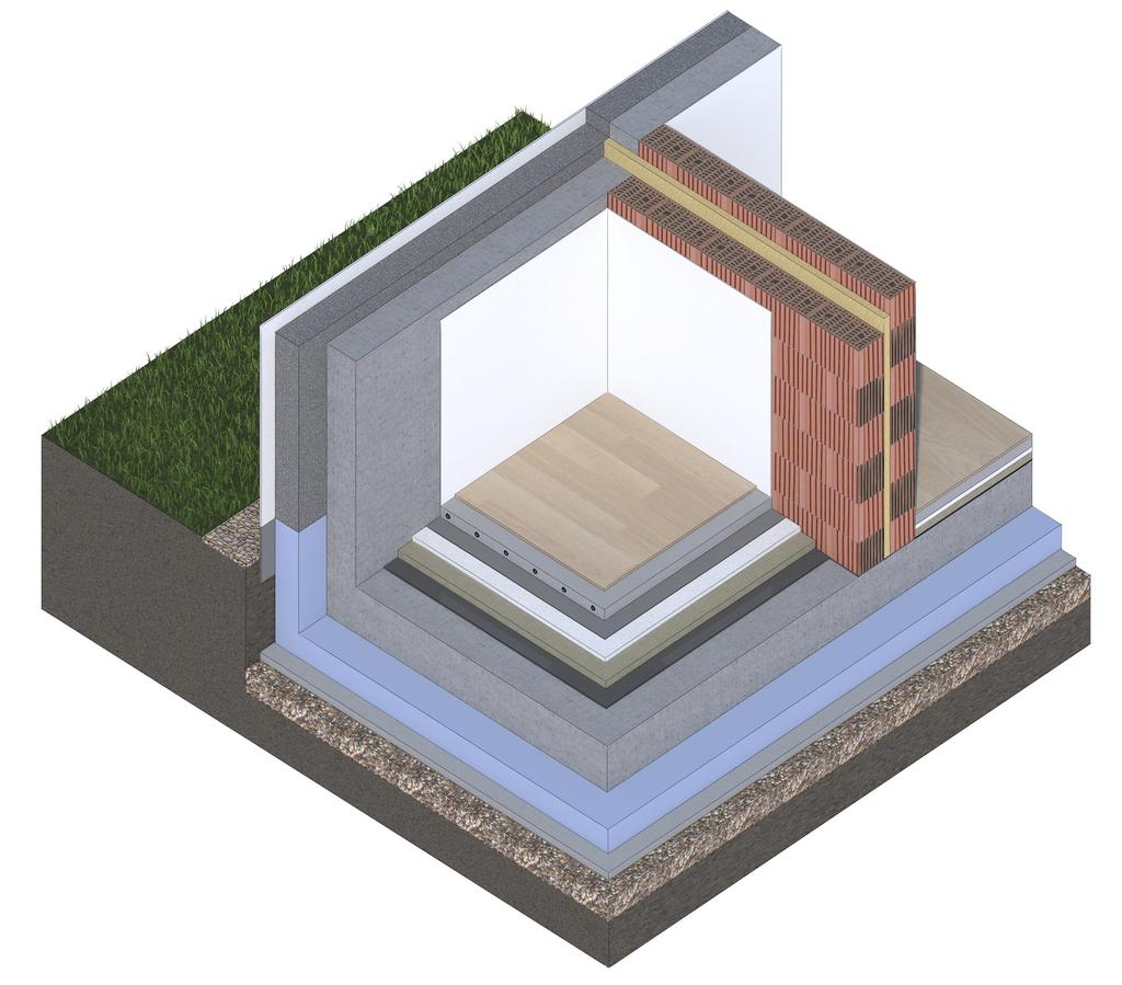 WOHNEN AN DER WIEN Bauteilaufbauten #2 Aussenluft Nachbarhaus Sockelwand: Betonbau ohne Installationsebene Ziegeltrennwand: Zweischalige Hochlochziegelmauerwerk 0,7 cm Putzsystem 0,7 cm Innenputz