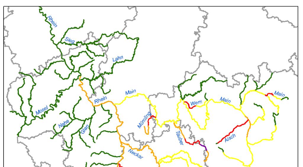 3.3.5 Fazit Rheingebiet Entsprechend der großräumigen Niederschlagsverteilung wurden die größten Hochwasserjährlichkeiten (z. T.