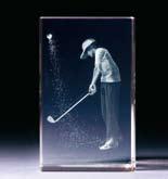 3D-Motive in Glas Golfer beim Abschlag Golfer