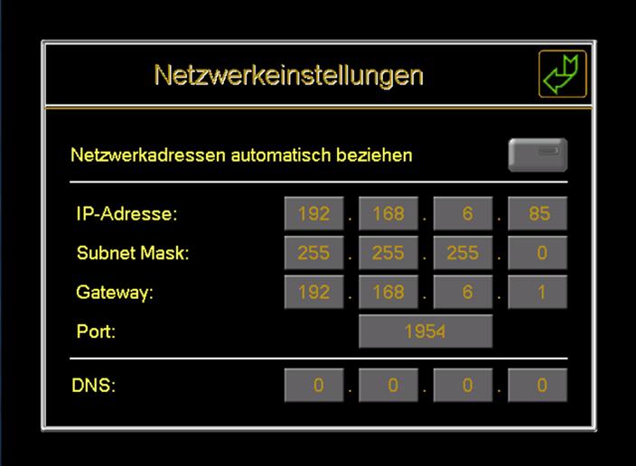 automatisch bezogen Passwort 4711 Netzwerkadresse geben Sie hier bitte ein freie IP