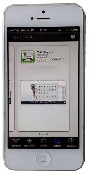Zugriff über I-Phone / I-Pad Zugriffsmöglichkeit VNC (Mocha)