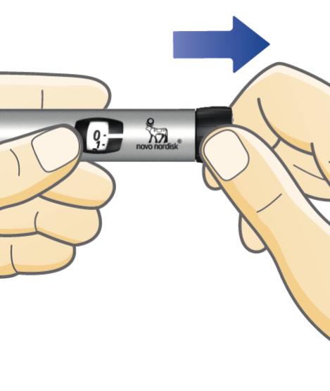 8 Überprüfen des Insulinflusses 1 2 Dosierknopf ist herausgezogen Befolgen Sie die unten aufgelisteten Schritte, um den