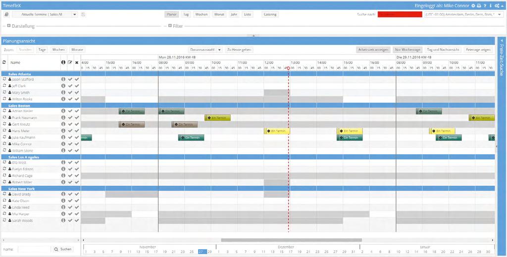 Volltextsuche Möglichkeit, im TIMEFLEX Teamkalender alle Arten von Terminen und Einträgen SCHNELL UND EINFACH suchen zu lassen und das auch