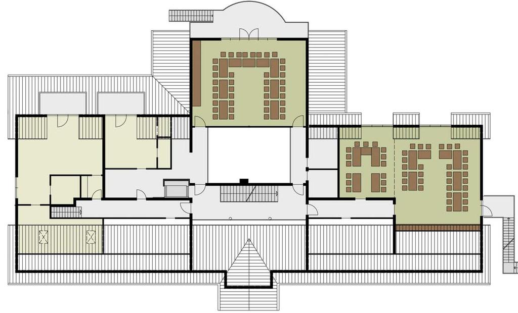 Geschossplan Clubhaus Balkon Raumaufteilung Obergeschoss 721 Seminarraum 88,00 m² 722 Seminarraum 32,00 m² 723