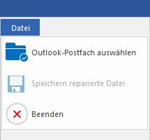 Menüs Datei Outlook Mailbox wählen Offnet Outlook Mailbox wählen Dialogfeld, welche sie zum auswählen / suchen von PST Dateien benutzen können.