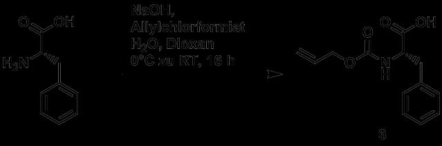 Abbildung 17: Synthese von Fmoc-L-Dab(Boc)-OH (10). Die Boc-Schutzgruppe wurde mit Natriumbicarbonat und dem Anhydrid Di-tert-butyldicarbonat (Boc 2 O) in das Molekül eingeführt.