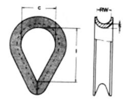 Edelstahl SDSE04 4 mm 100 Kauschen mit tiefer Rille Form B (ehemals DIN 6899) galv.